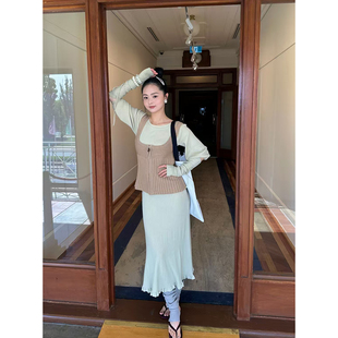 主推款 o cloche code 25AW秋冬 灯笼袖连衣裙显瘦长裙羊毛针织裙