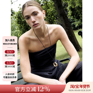 Tender Society 现货授权简约时尚个性化长绳项链经典款半球耳饰