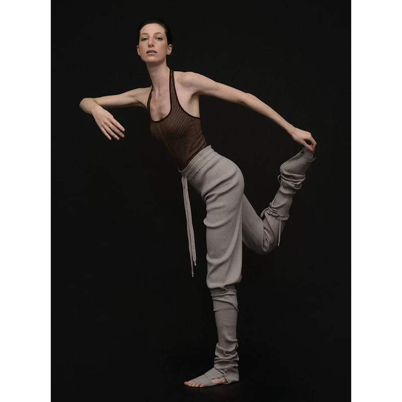 o cloche code 25AW秋冬新品 羊毛针织束口裤女纯色百搭休闲长裤