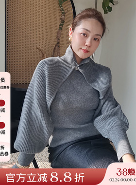 4折 现货授权VIKTORIACHAN 23AW秋冬女士金属logo纯色修身针织衫