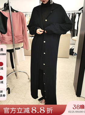 四折优惠正品授权VIKTORIACHAN22秋冬新品金色扣子长衫大衣
