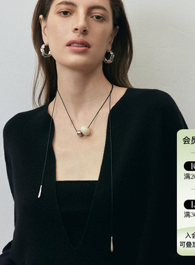 MONSECRET 25SS新品 情绪吊坠项链设计感小众象牙果颈链时髦