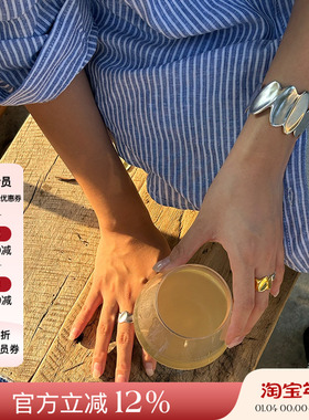 MONSECRET 25SS新品 印记戒指时尚设计感小众原创首饰宽版手镯