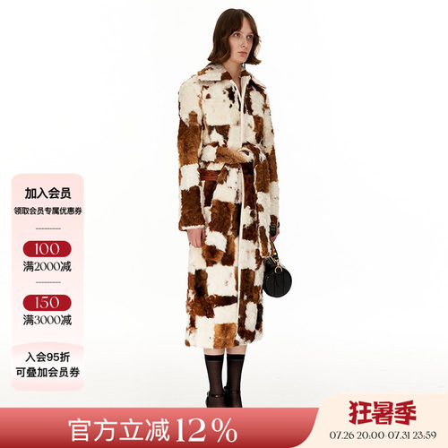 JACQUESWEI皮毛拼接大衣