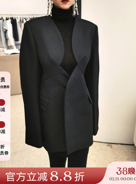 正品授权VIKTORIACHAN22秋冬新品黑色西装高级感舒适百搭