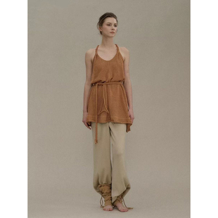 孙乐言 nana同款 o cloche code 25AW秋冬 挂脖针织连衣裙女短款