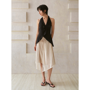 26SS春夏新品 小众设计层次感绑带半身裙不规则A字裙 sense