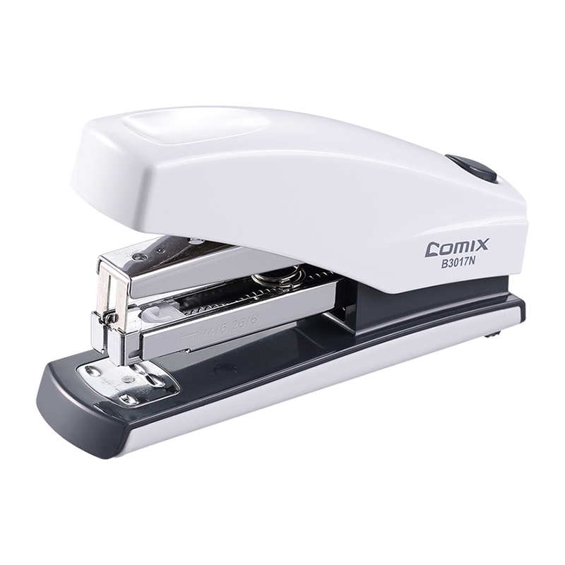 齐心B3017N订书机 按键式省力订书器办公用订书机12号办公用品