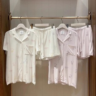 闭眼入GP原单可爱小翻领卡通史努比莫代尔睡衣女夏莫代尔家居服