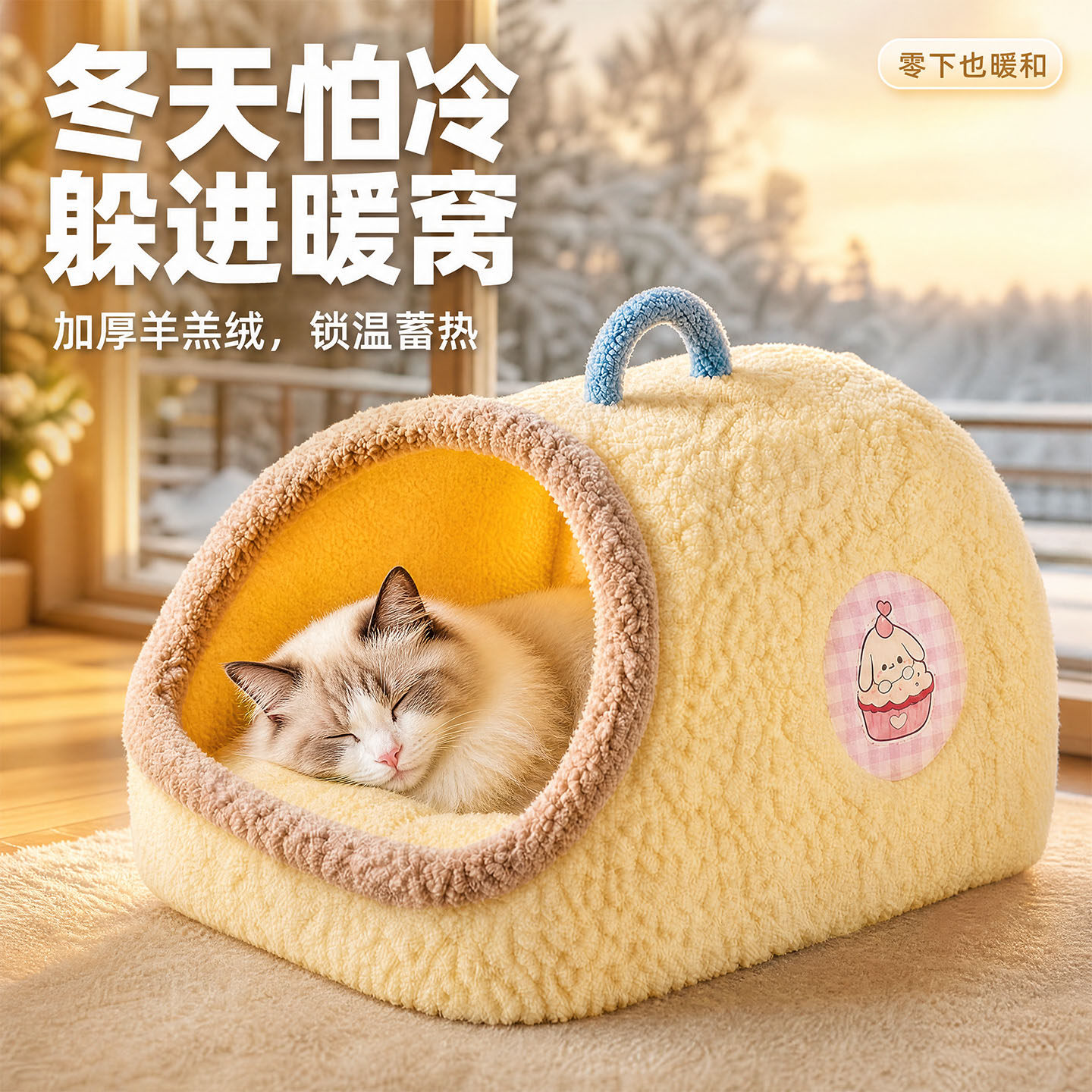 保暖猫窝半封闭式安全感冬加厚舒适猫咪睡窝新式室内宠物窝冬季天