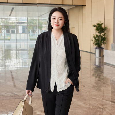 MsShe大码女装西装外套醋酸混纺