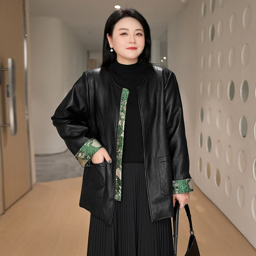 CAIYIN采音大码女装外套重工刺绣