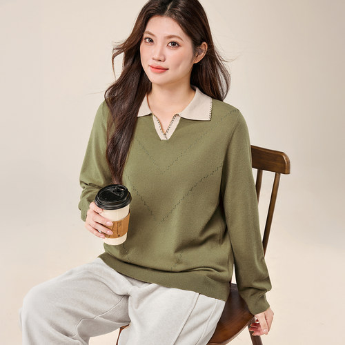 MsShe大码女装毛衣莫代尔包芯纱