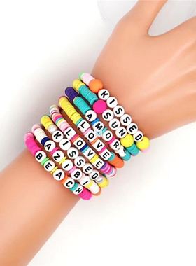 速发100pcs 6mm Mixed Squawre Alphabet Letter Beads Charms