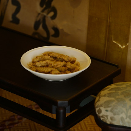 中式陶瓷纯白折边盘圆盘 餐盘纯色 菜盘 日常实用 深盘餐盘