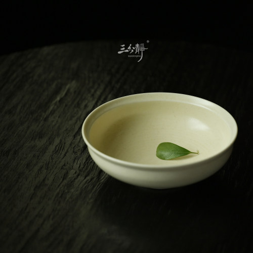 三分静 景德镇新中式手作手工陶瓷菜碗深盘面碗盖饭碗餐具早餐碗