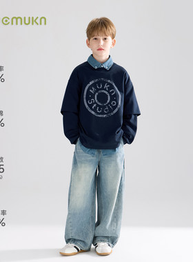 【宁儿粉丝专享】全棉7A抑菌潮牌假两件印花T恤男童26春新款