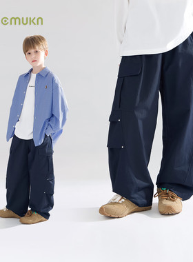 【宁儿粉丝专享】亲肤透气棉锦 美式铆钉弯刀工装子裤斜纹儿童