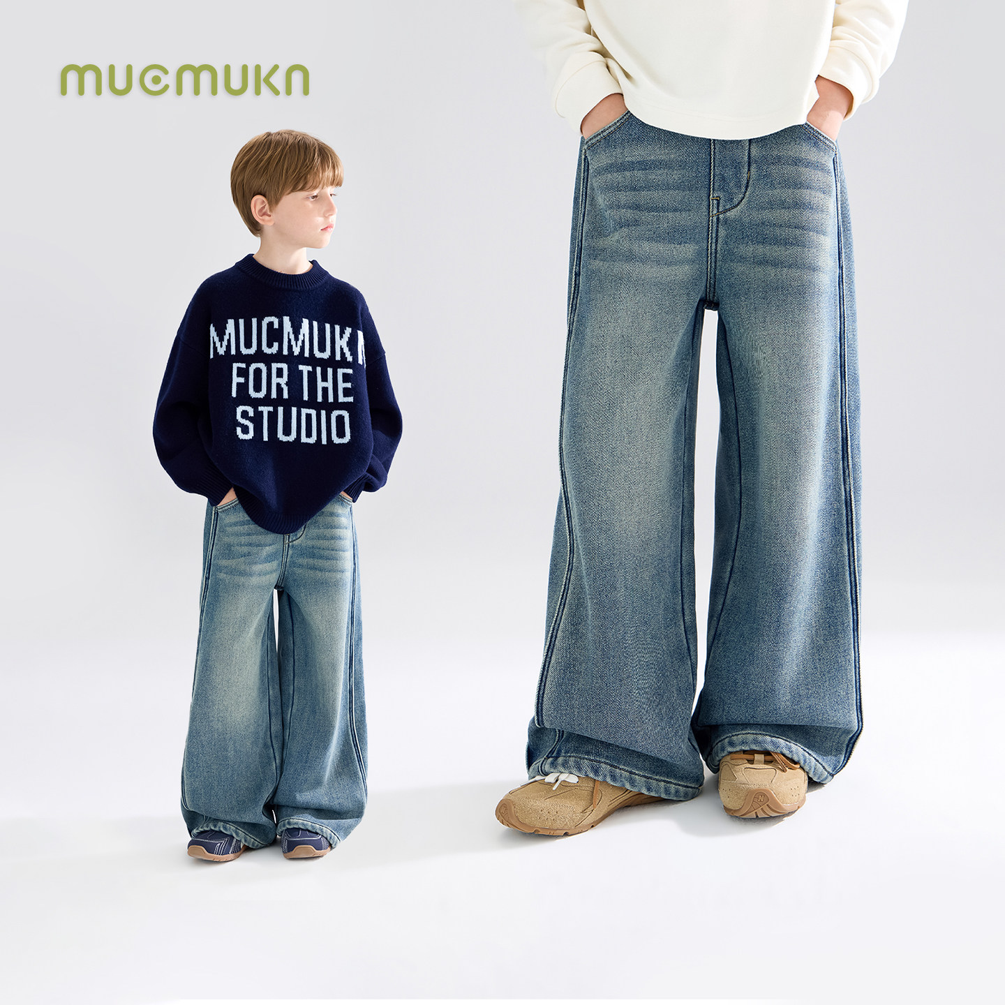 【天天粉丝专享】百搭压边直筒软牛仔裤保暖裤子男女童冬新款,童装/婴儿装/亲子装,裤子,淘宝优惠券,粉丝福利购,淘宝优惠卷