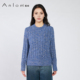 娅奴绵羊毛秋季 新款 圆领时尚 Anlom 休闲女士针织套衫