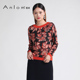 套头纯色休闲圆领针织衫 Anlom 桑蚕丝上衣女修身 长袖 娅奴秋装 新款