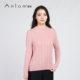 女上衣套衫 Anlom 纯色绞花修身 针织衫 娅奴秋冬新款 圆领长袖