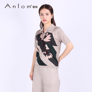 Anlom/娅奴2026夏季新品五分袖针织套头衫桑蚕丝短袖显瘦上衣女装