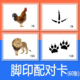 幼儿3 脚印配对卡启蒙益智教具防水塑封 6岁宝宝观察训练小动物