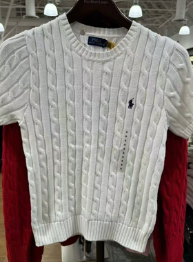 拉夫劳伦ralph lauren女式针织衫麻花短袖T恤毛衣刺绣小马标女款