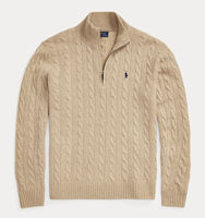 RALPH LAUREN men's semi-zipper sweater, wool and cashmere, the same style as Chen Weiteng, direct mail from the United States thumbnail 5