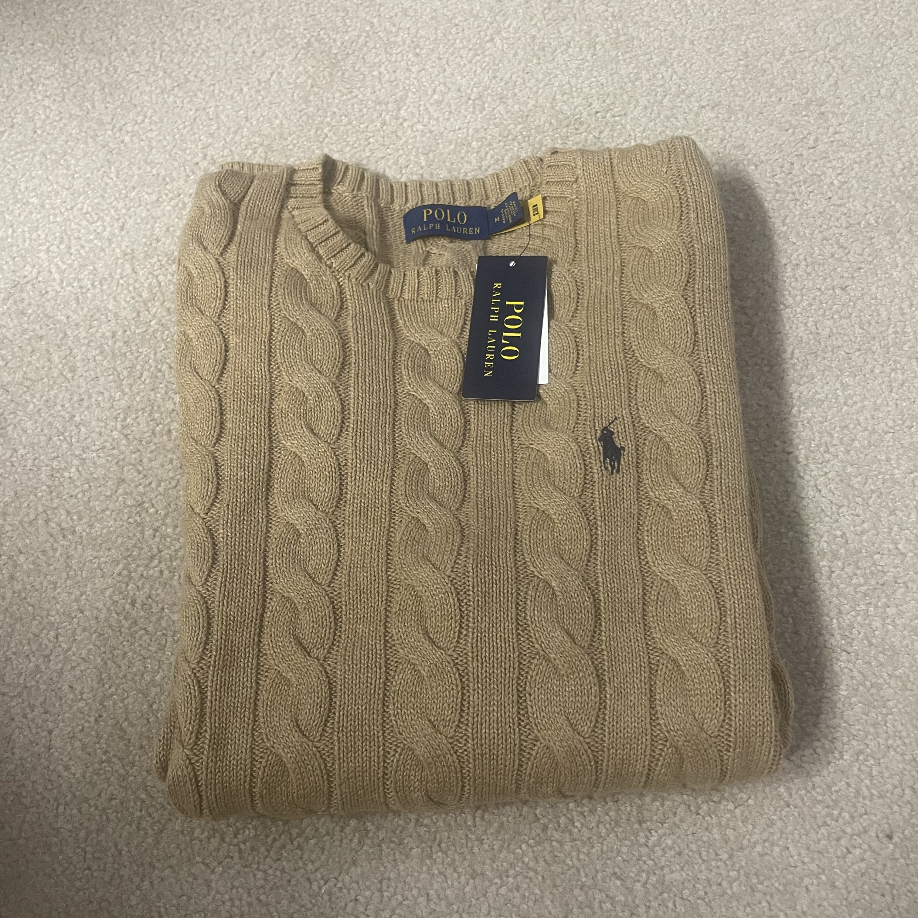 POLO RALPH LAUREN拉夫劳伦男士绞麻花针织衫毛衣刺绣小马标 男装