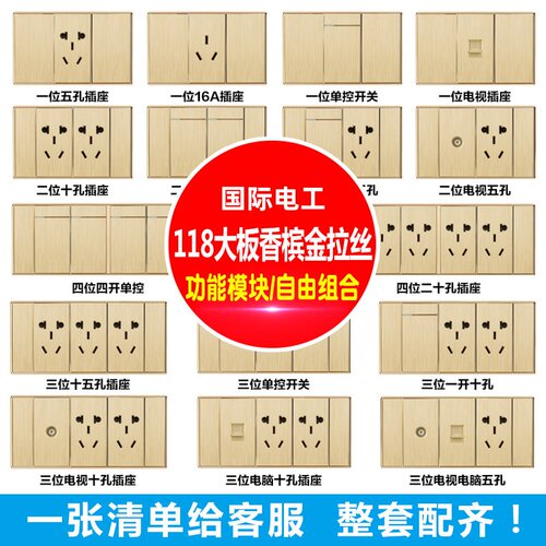 国际电工118型组合开关插座面板