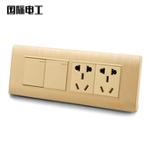 Международный электрик 118 темный инсталляционный выключатель Шампанский Golden Rita Two -яма лапша Четырех -бодиум -двух -открытых шести -отверстий