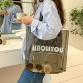 女学生透明PVC单肩果冻包 夏季 韩版 ins超火大容量网红手提包新款