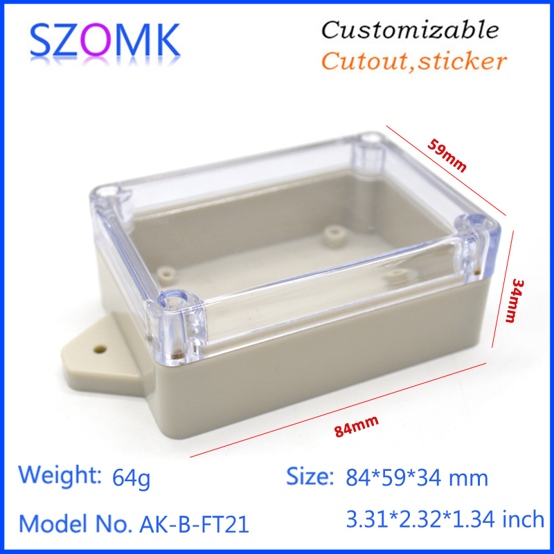 奥科姆84*59*34电源接线盒仪器机箱外壳IP65塑料防水外壳B-FT21