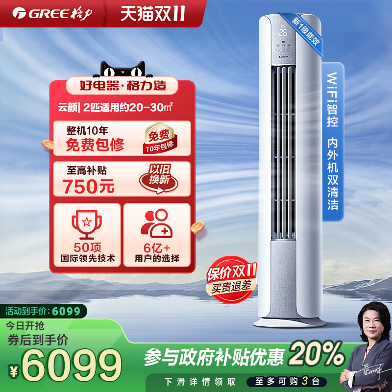 格力2匹新节能变频一级柜式空调
