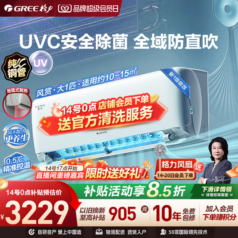 格力一级能效健康洁净除菌空调图片