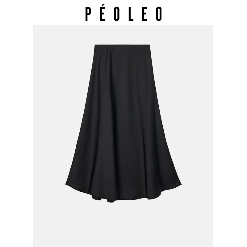 飘蕾垂坠感缎面醋酸半身裙女2024秋季新款高腰松紧腰鱼尾仙女裙,女装/女士精品,半身裙,淘宝优惠券,粉丝福利购,淘宝优惠卷