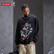 SprayGround鲨鱼嘴X虫师联名高领印花套头卫衣男秋冬打底T恤上衣