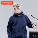 SprayGround鲨鱼嘴宇航领双拉链连帽卫衣男冬季 加绒加厚套头帽衫