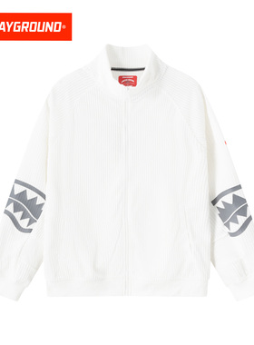 SprayGround鲨鱼嘴灯芯绒立领夹克上衣男2026春新款美式潮流外套