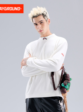 SprayGround鲨鱼嘴德绒半高领长袖T恤男女秋冬潮牌保暖内搭打底衫