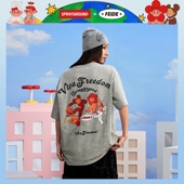 潮牌宽松半袖 SprayGround鲨鱼嘴FEIDE联名钉珠短袖 T恤男夏季 体恤