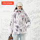 SprayGround不规则花纹毛毛棉服外套秋冬鲨鱼嘴男女情侣迷彩棉服