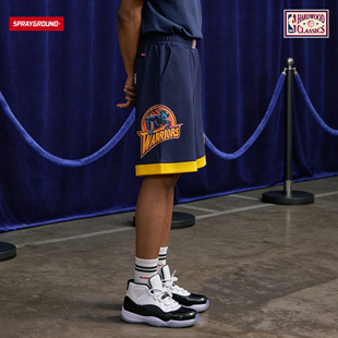 SprayGround丨NBA HWC联名系列勇士球队短裤男宽松休闲运动中裤夏