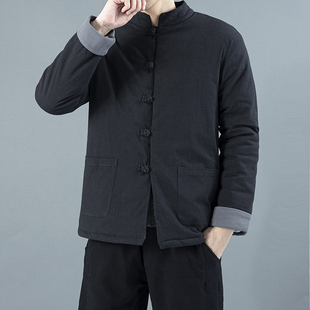 中国风加厚棉服青年男士 棉袄中式 唐装 中山装 古风棉衣 立领古装 冬季