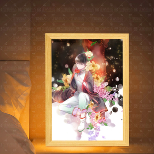 鬼灯的冷彻白泽周边灯光画相框徽章盲盒流麻客厅灯画餐厅小夜灯