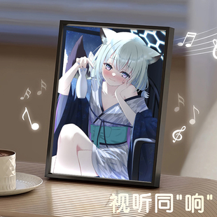 蔚蓝档案间宵时雨周边灯光画手办音乐蓝牙音箱音响摆件灯箱小夜灯