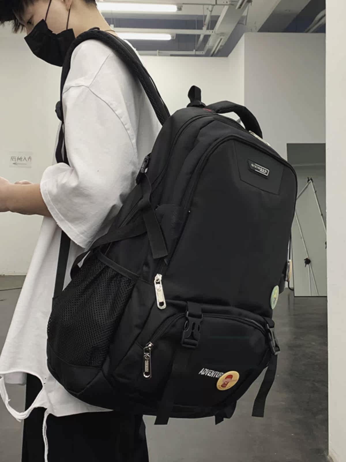 BACKPACK MENS HIGH SCHOOL COLLEGE STUDENT SCHOOL BAG SUPER LARGE CAPACITY EXCURSION OUTDOOR HIKING MOUNTAINEERING BACKPACK MEN