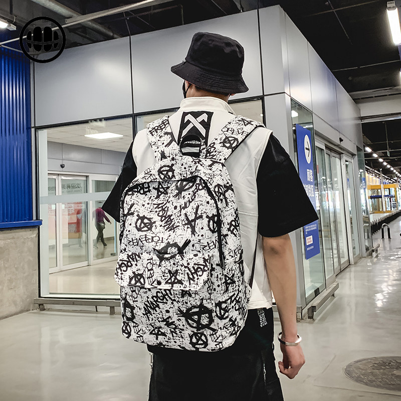 LARGE-CAPACITY SCHOOL BAG MALE KOREAN VERSION OF THE BACKPACK FEMALE HIGH SCHOOL FASHION TREND INS TIDE BRAND CAMPUS JUNIOR HIGH SCHOOL STUDENT BACKPACK